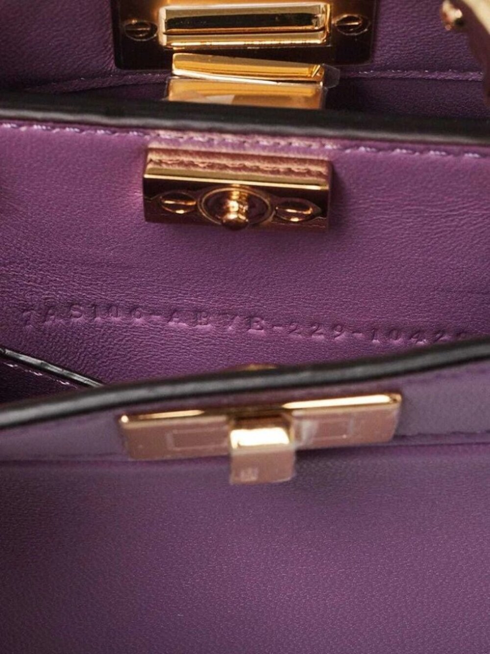 Fendi Purple Smooth Leather Nano Peekaboo Maxi Handle Bag - Picture 10 of 11